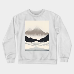 Modern Scandinavian Art Black and White Minimalist Mountain Crewneck Sweatshirt